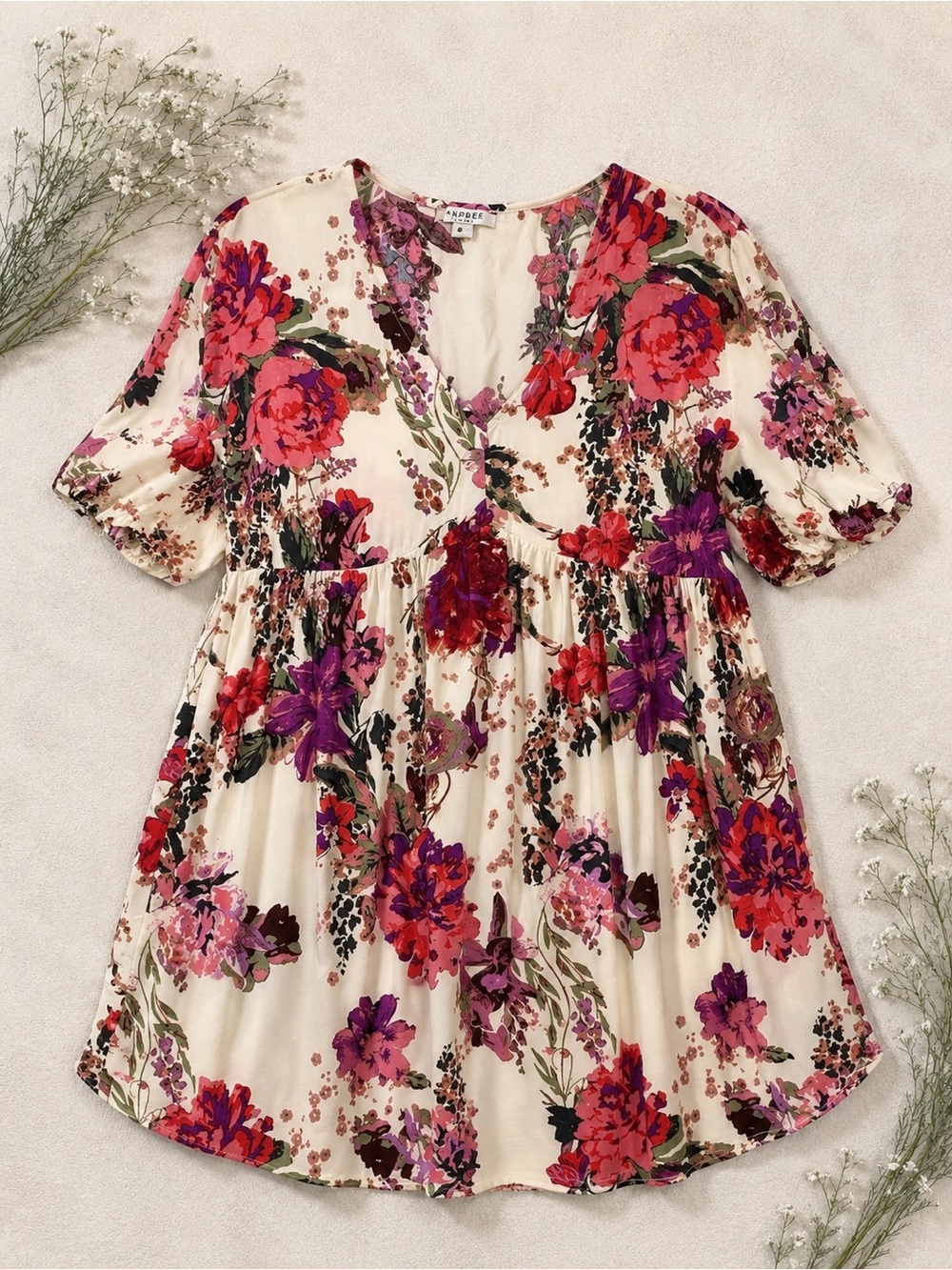 🌸 Andree by Unit Floral Babydoll Tunic | Boho Romantic Flowy Top 🌸